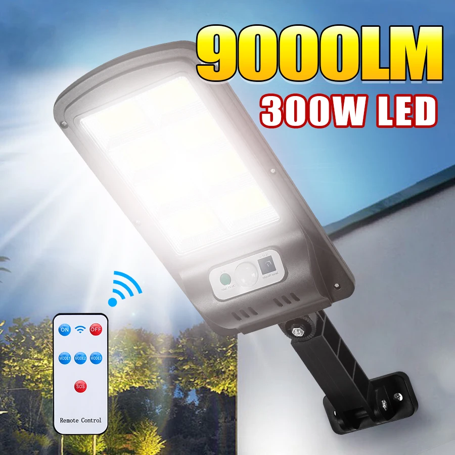 

9000LM Outdoor Solar LED Light 160/128/120COB Super Powerful Solar Lamp IP65 Waterproof Wall Garden Light 300W Solar Street Lamp