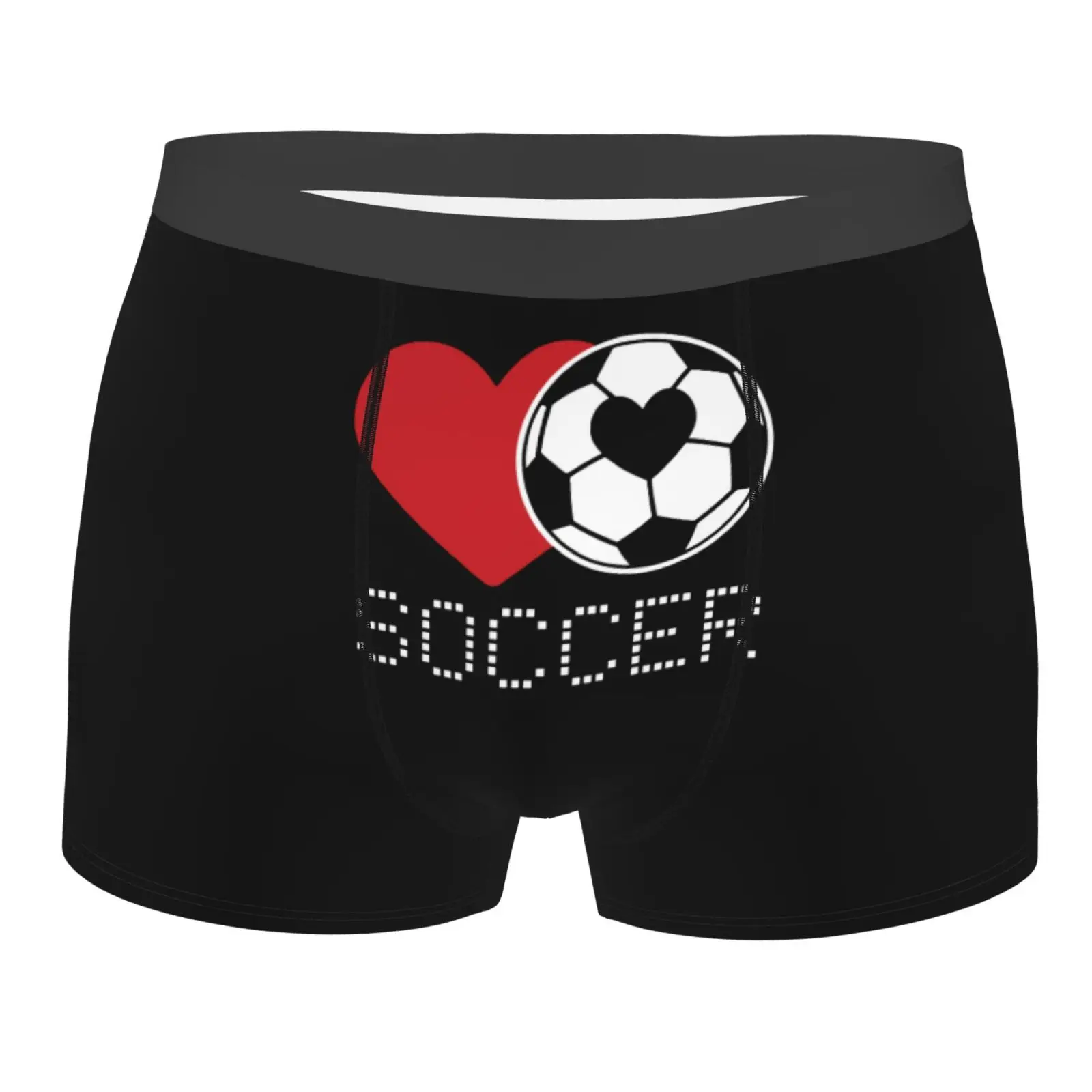 I Love Soccer Ball Print Men's Underwear Healthy Soft Comfortable High-Quality Men's Briefs Stylish Trendy Casual Sports Panties