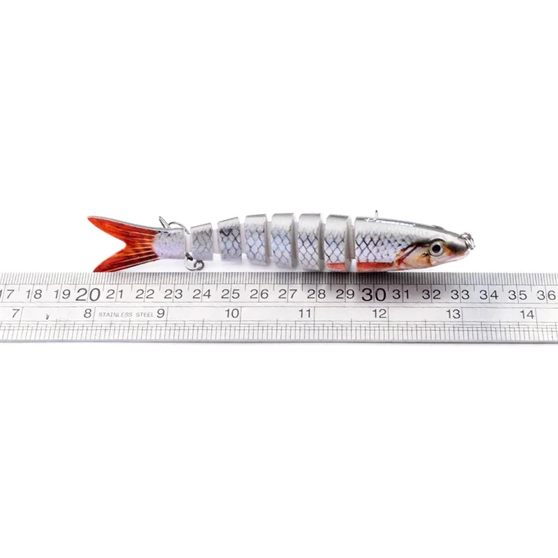 Multi-section Bait Wobblers, Pike Lure, Plástico Rígido, Boca de Peixe Multi-Secções, Acessórios de Pesca, 6 Cores, 13,5 cm, 19g