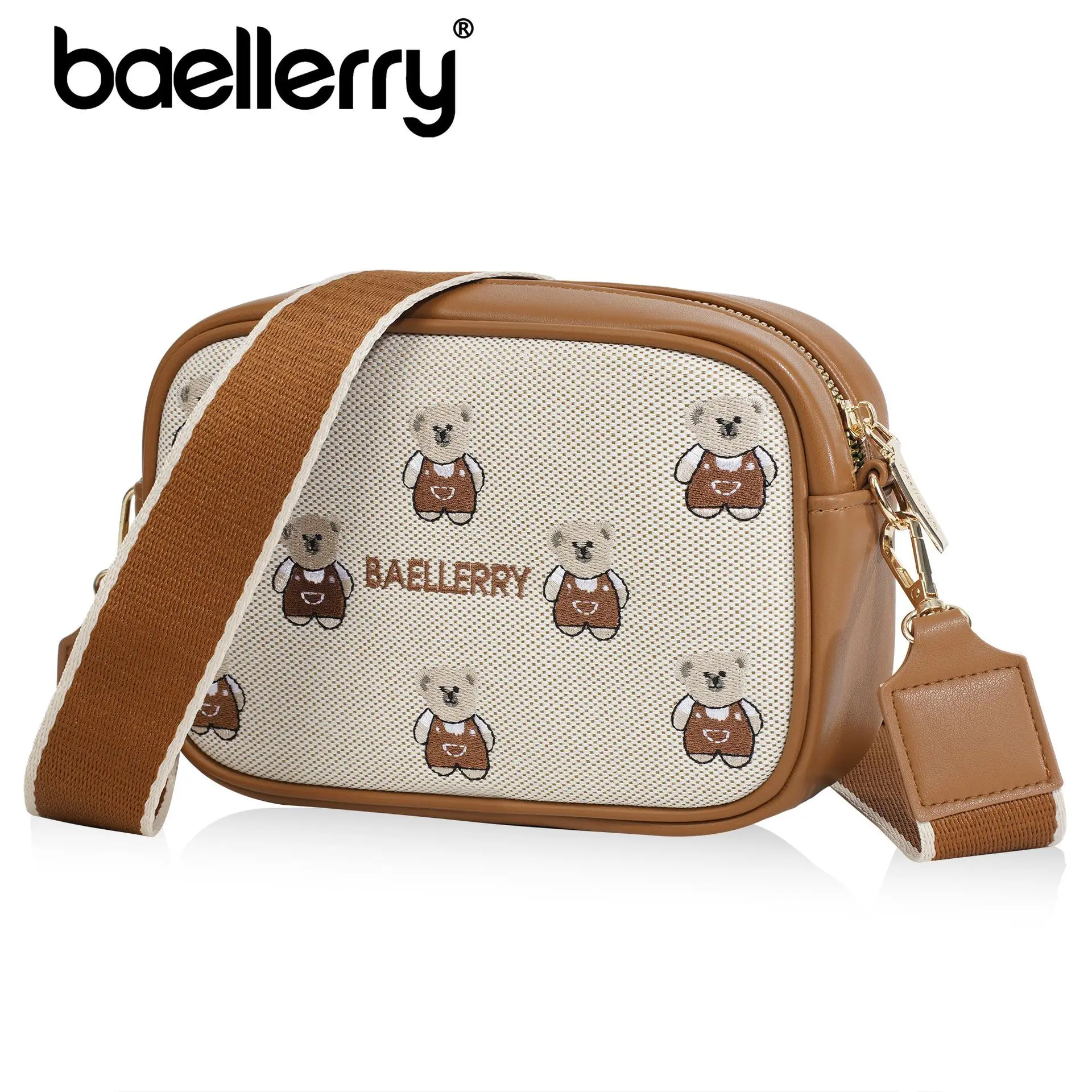 

New Cute Bear Shoulder Bags for Woman PU Leather Crossbody Bag Handbag Small Messenger Bag Large Capacity Travel Purse for Girls