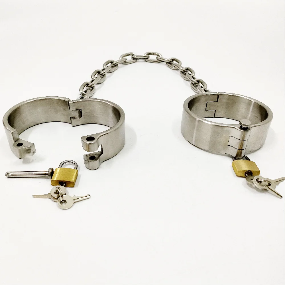 Alternative Erotic Lightweight 304 Stainless Steel Pin Lock Handcuffs Ankle Cuffs Couple Erotic BDSM