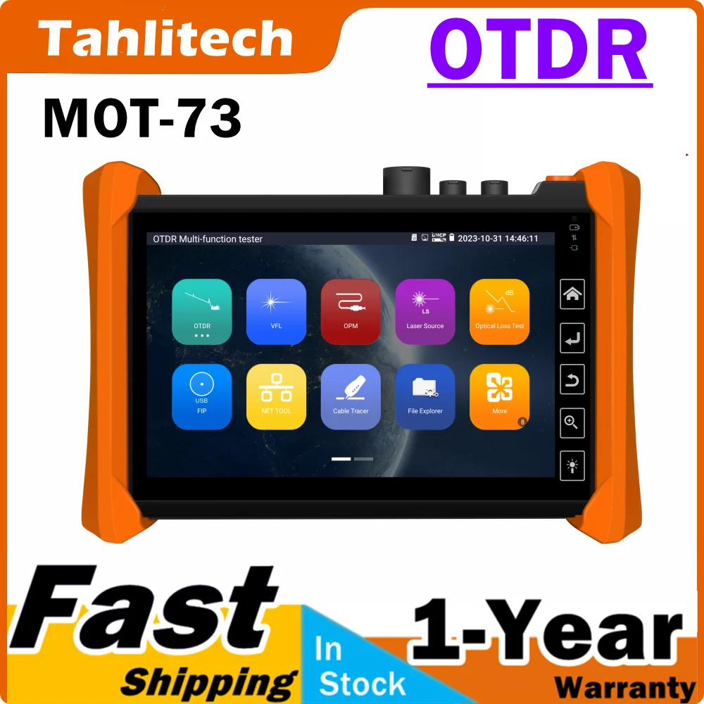

Оптический рефлектометр Tahlitech OTDR с 7-дюймовым сенсорным экраном, VFL, OLS, OPM, картой событий, тестером кабеля Ethernet для оптоволокна