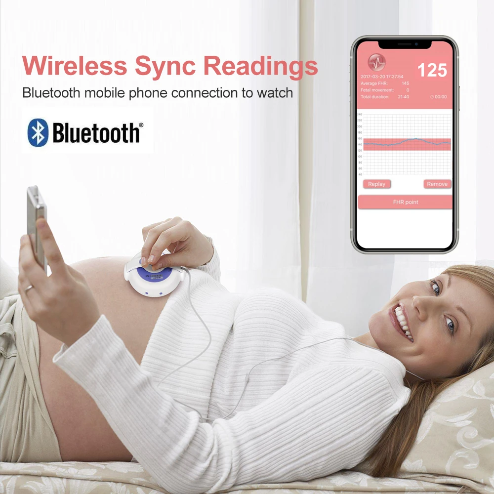 Home Use App New Wireless Fetal Baby Heartbeat Professional Baby Fetal for Cycle view 5