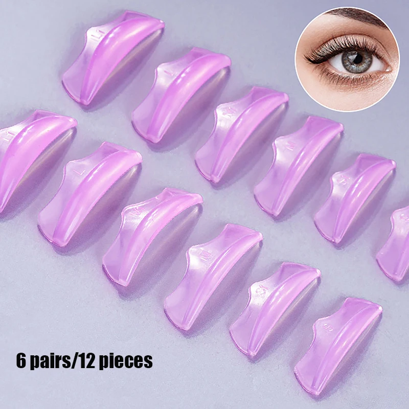 Silicone Eyelash Perming Curler Lift Pads, RodsLash Lift, Maquiagem Beauty Tool, Extensões Acessórios, 12Pcs