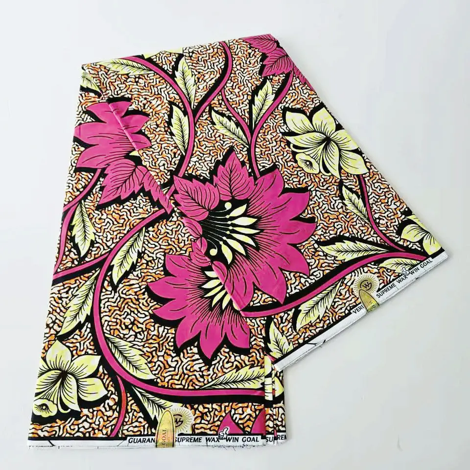 Veritable ขี้ผึ้งแอฟริกันผ้า Holland Super WAX พิมพ์ผ้ากานาสไตล์ผ้าฝ้าย 100% Batik ผ้า Loincloth 6 หลา Pagne สําหรับเย็บ