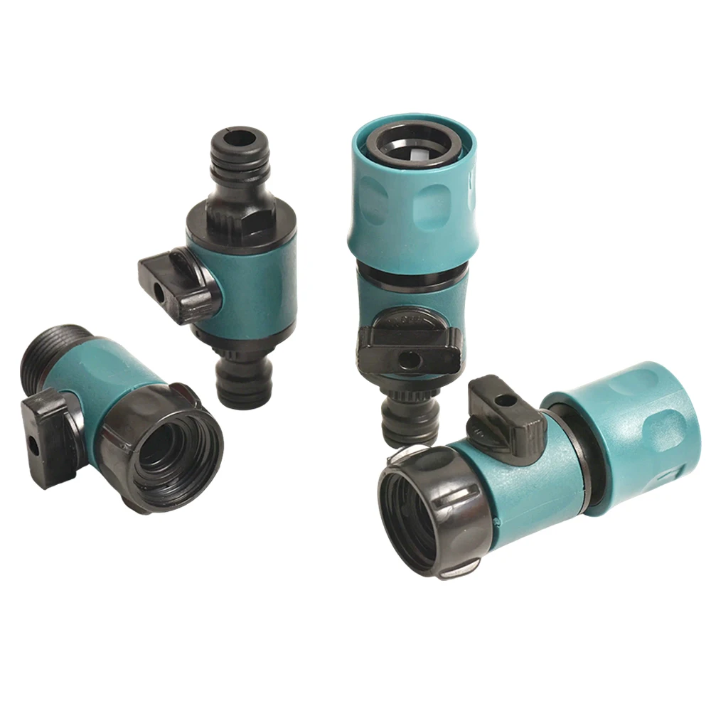 2pcs/set Easy-Install Quick-Connect Hose Adapters with Shut-Off Valve, Compatible with Garden Water Guns and Car Wash Guns