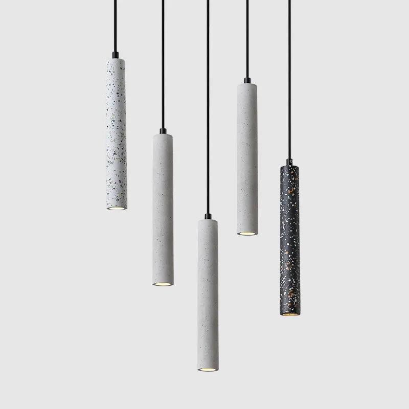 

Modern Mini LED Ceiling Hanging Lights Minimalist Cement Single Pendant Lamps Black White Grey Led Room Decor Lighting Fixtures