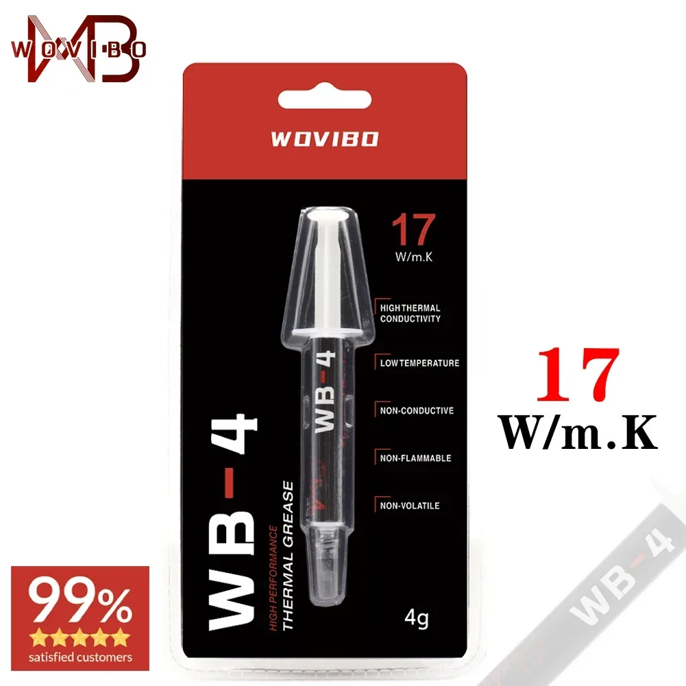 Wovibo Thermal Grease Paste Compound Silicone WB-4 WB 4 4g 2g 17 W/m-k per CPU GPU stampante dissipatore di calore raffreddamento Cooler pasta termica