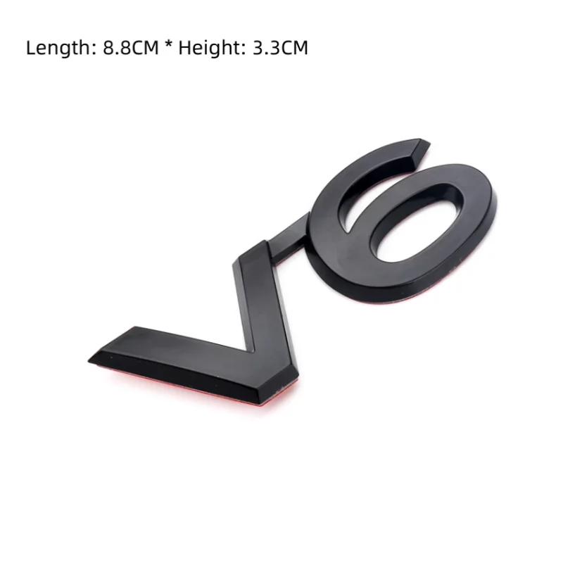 V8  V6 logo VX Tailgate Letter Sticker Black Letter Label Black ABS Material For Toyota Land Cruiser Prado view 3