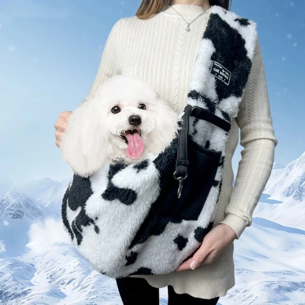 

Дорожные нагрудные сумки для кошек, сумка-переноска для домашних животных, теплая сумка через плечо с коровьим узором, удобная сумка через плечо для домашних животных, ветеринарный выход