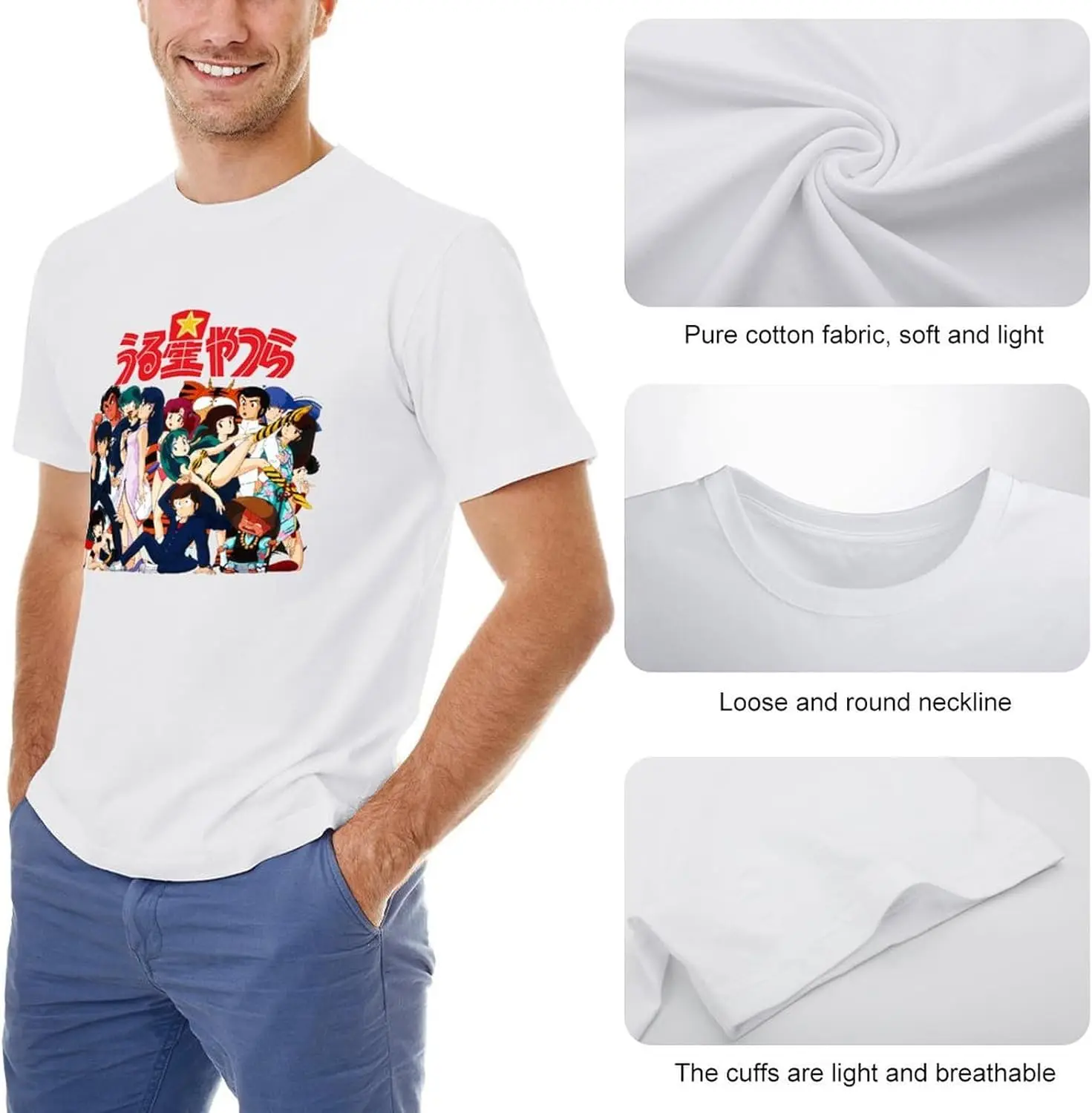Anime T-Shirt for Men Women Casual Comfortable Manga Crewneck Fashion Tees