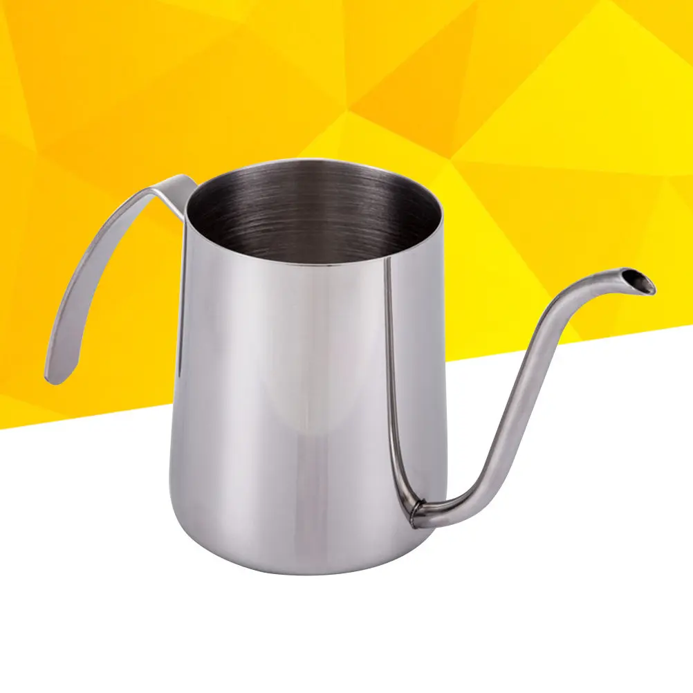Stainless Steel Hand Punch Pot Silver Drop Coffee Household Kettle Non-Stick Heat-Resistant Ear Coffee Pot Brewing Tool