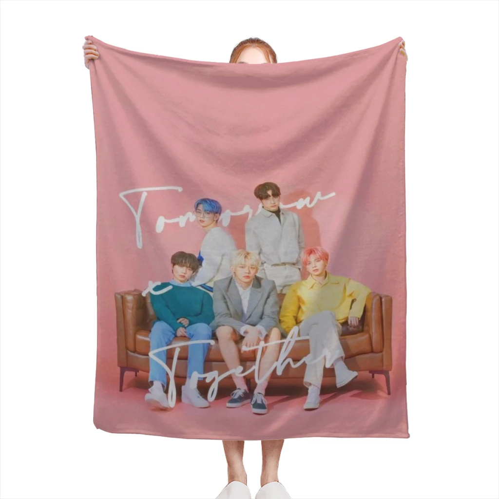 

Fluffy Baby Blanket Popular Kpop bands TXT Sofa Camp Nap Bedspread Cozy Flannel Blanket Bedroom Decor