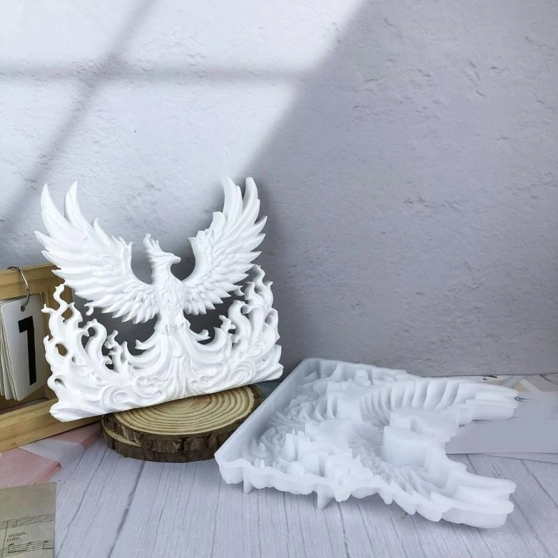 

5asd 3D Silicone Mold Phoenixes Hand-Making Pendant Supplies for Artistic Creation Suitable for Soap and Making
