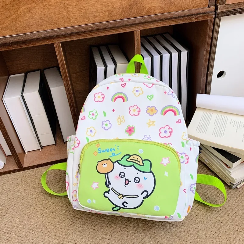 Cute chiikawa childrens cartoon color blocked backpack Usachi high looks lightweight and exquisite student backpack holiday gift