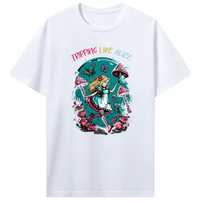 Psychedelic Clothes Princess Alice Shirt Psy Trance Psychedelic Shirt Trippy Festival Lsd Rave Wear Trippin Cotton T Shirts Tops