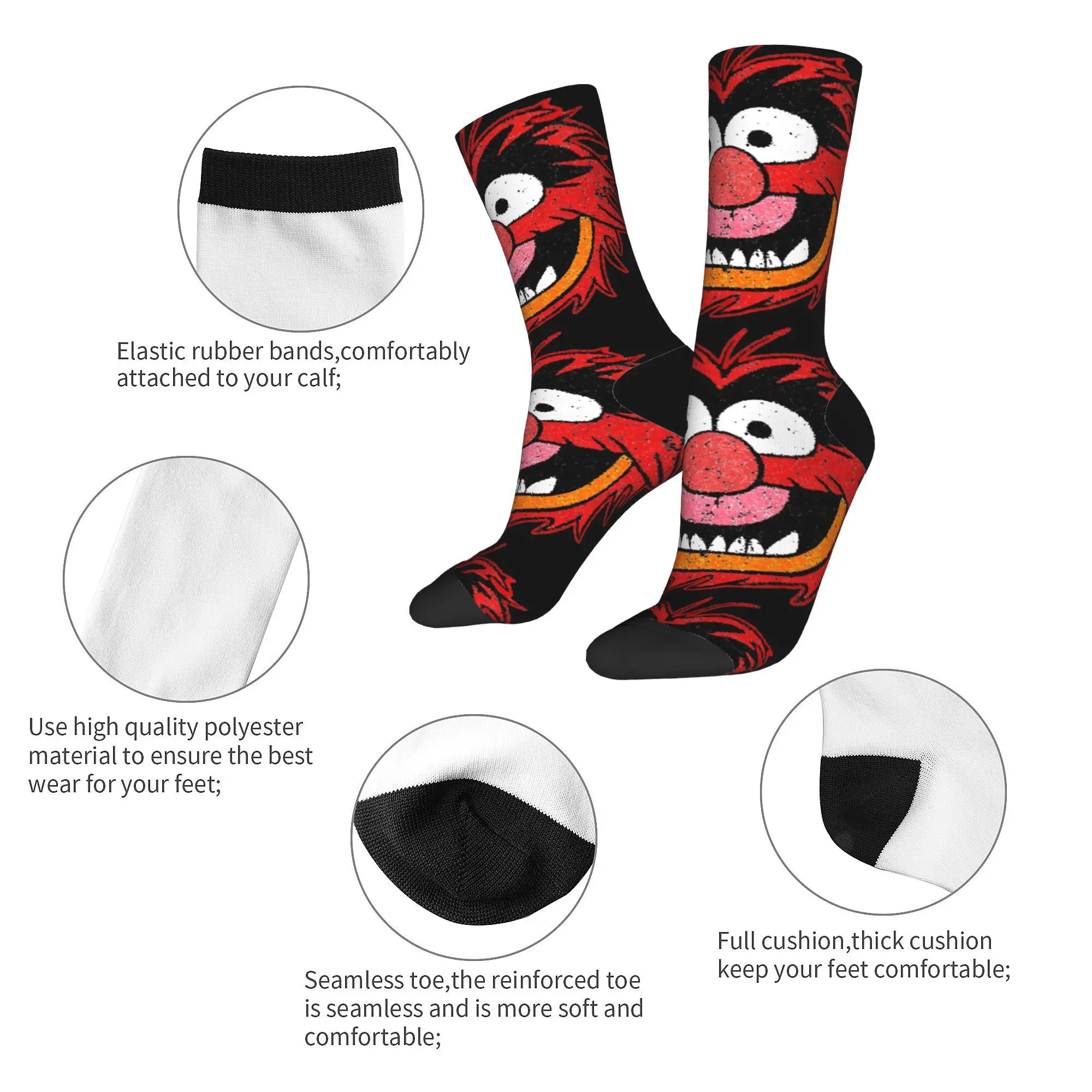 New Male Men Socks Harajuku Muppets Brushed Sock Polyester  High Quality Women's Socks Spring Summer Autumn Winter