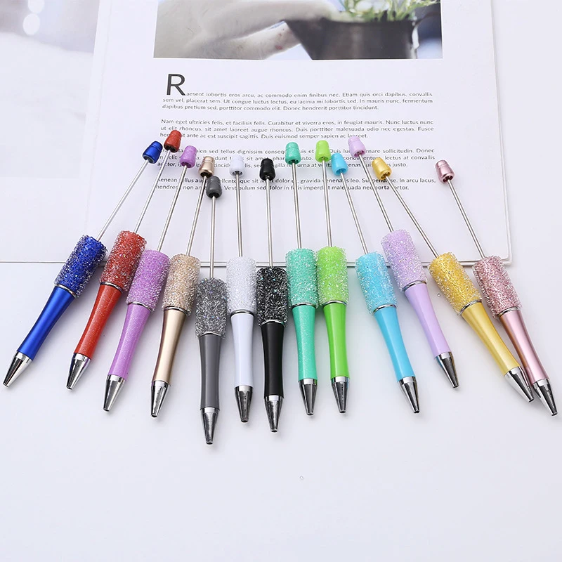 Stylo à bille perlé diamant pailmétrage créatif, stylo à perles bricolage, fait à la main, étudiant, école, cadeau de bureau, nouveau, vente en gros, 1 pièce