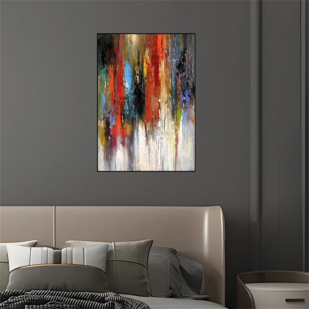 

Pop Wall Art Canvas Painting Landscape Oil Paintings Rain Light Street Scenery Art Pictures Room Decor Wall For Home Living Room