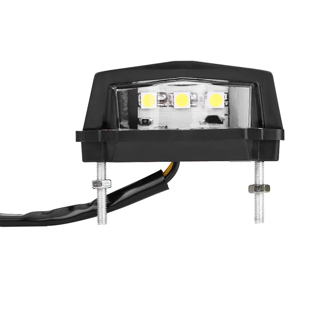 12V Voltage LED License Plate Light Rear Lamp Waterproof Housing LED Tail Lamp Low Power White Light Motorcycle License Light