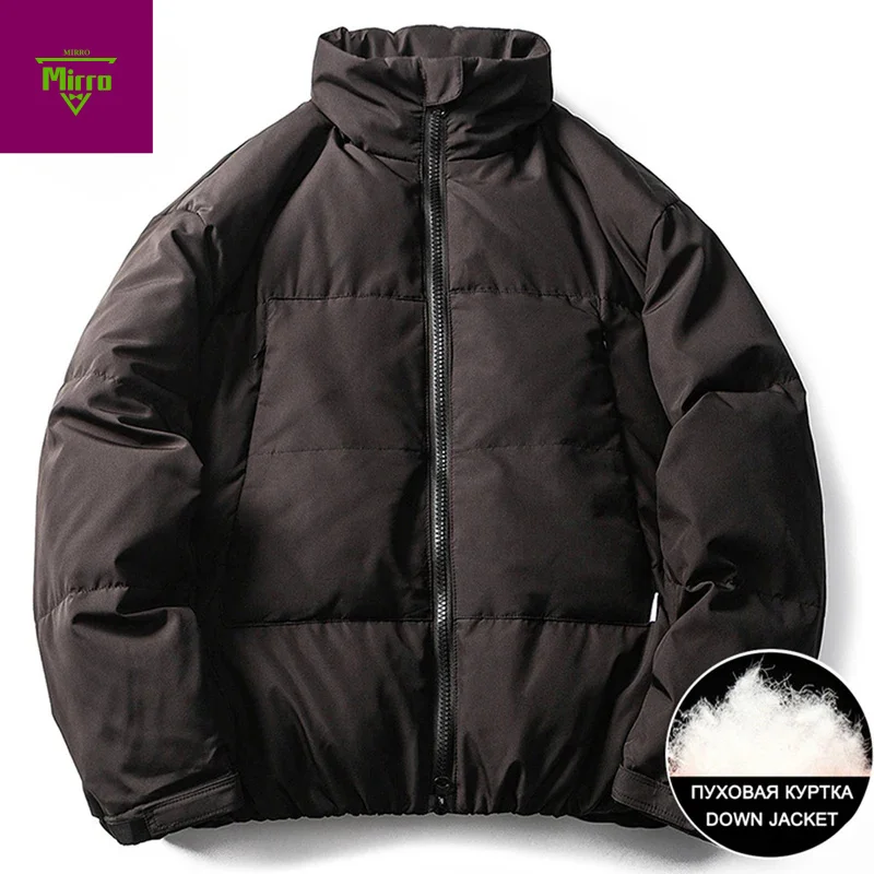 

90% White Duck Down Jackets Men Winter Puffer Jackets Thicken Warm Parkas Coats Black Stand Collar Padded Bubble Jackets