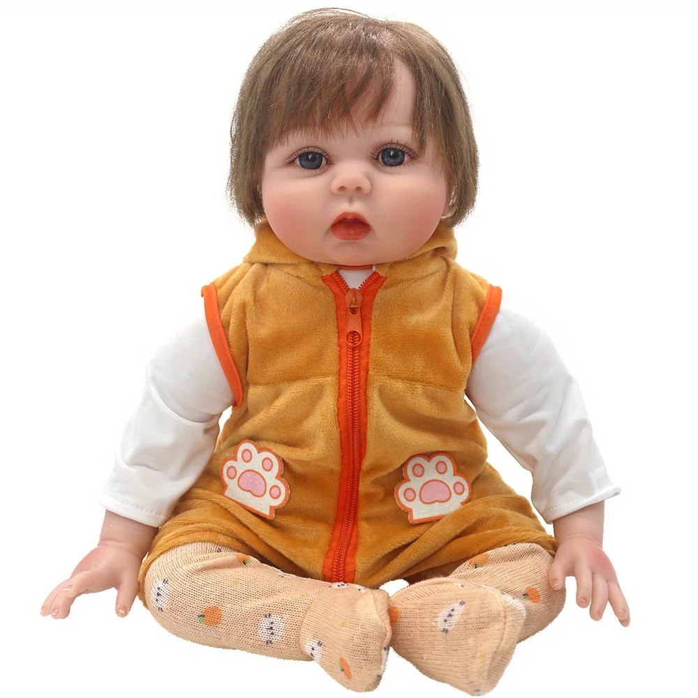 1 conjunto de roupas de boneca de gato laranja para bonecas de silicone NPK de 22 polegadas (55 CM). Adequado para bonecas de silicone NPK