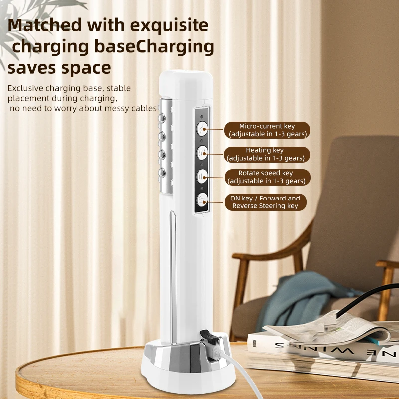 3in1加熱EMS美顔ローラーマッサージャー、リフトアップ、肌再生、肌引き締め、マイクロカレント美顔器、家庭用