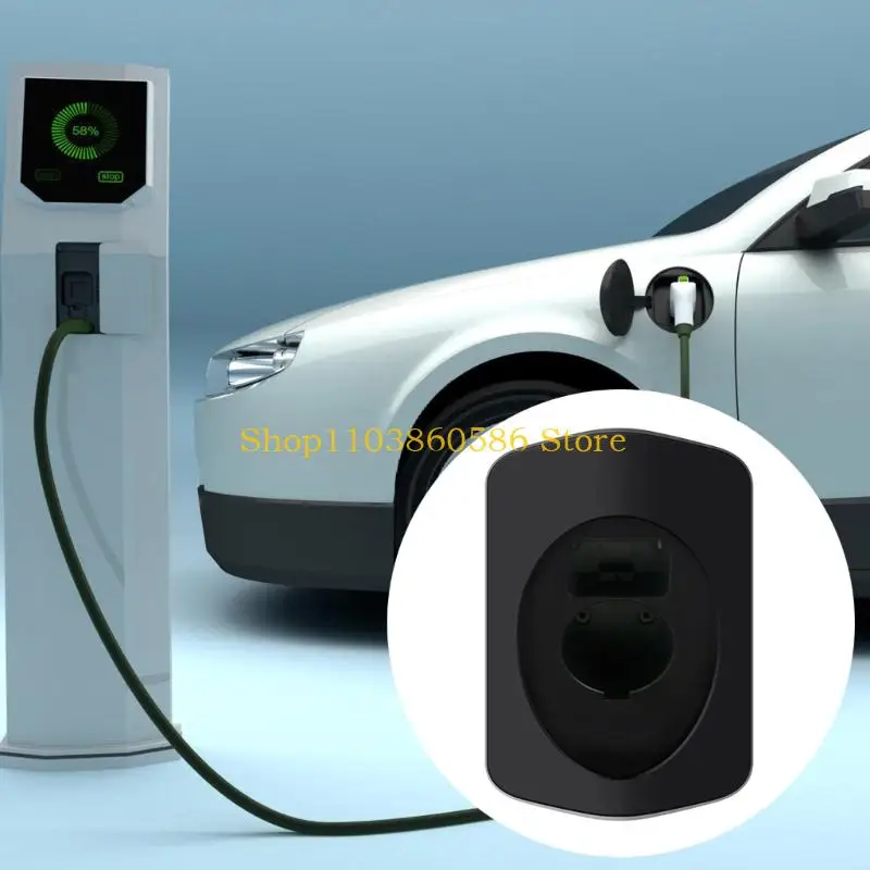 242A Wall Mounted Electric Vehicle Power Unit Support With Nozzle Storage For US Type Power Ports Space Saving Design