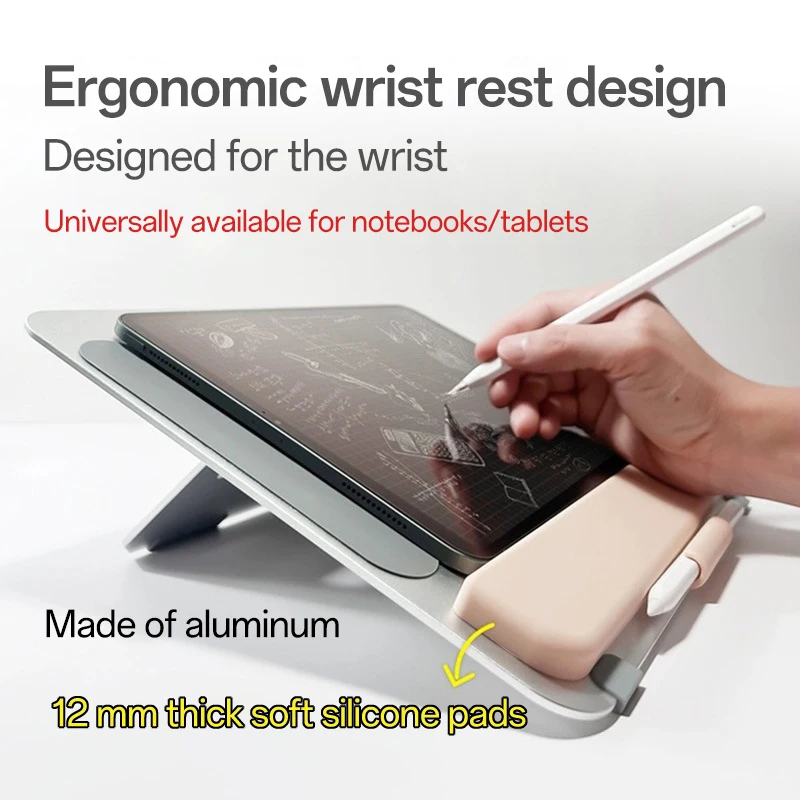 iPad Desktop Stand, Tablet Heat Dissipation Bracket, for Drawing, Writing & Sketching, Lazy Hand Rest, Magnetic Grip