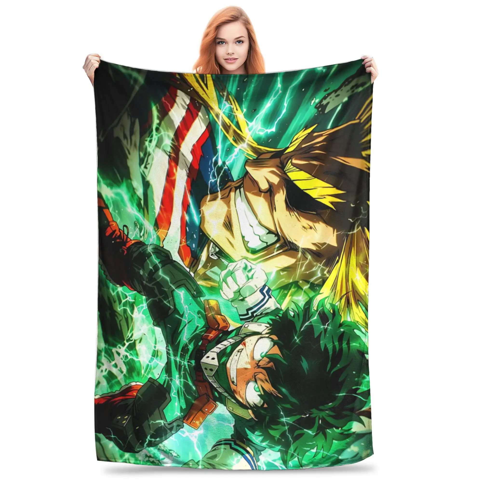 1PC Home Izuku Midoriya  Blanket Throw Super Cosy Plush Living Room Sofa