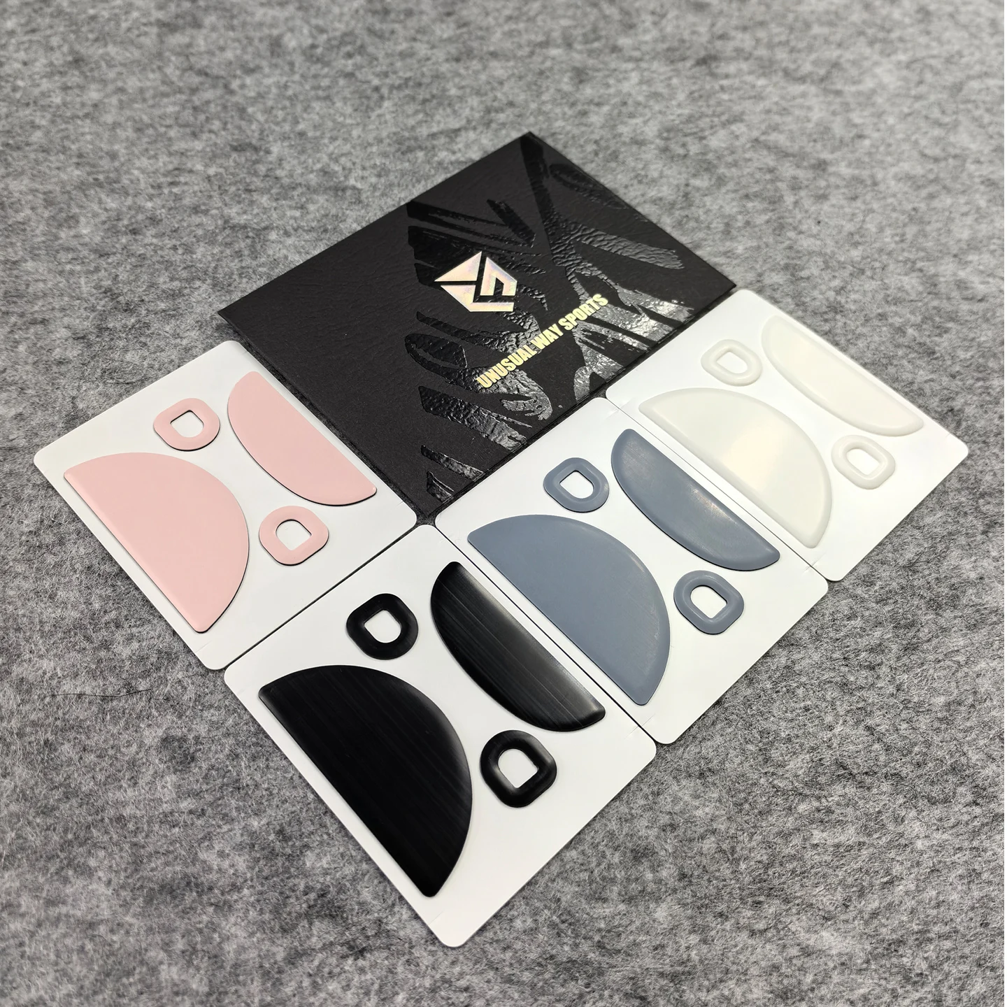 UnusualWaySports Mouse Skates Feet Pulsar es FS1 Vaxee FS-1 Cambered Surface PTFE Anti Collapse Magic Ice Pink Black Silver Fox view 2