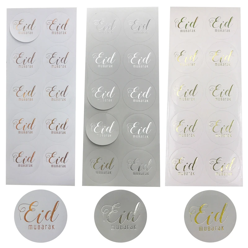 30Pcs Eid Mubarak Paper Stickers Ramadan Kareem 2024 Islamic Muslim Party Gift Box Lable Seal Stickers Eid al-fitr Home Supplies