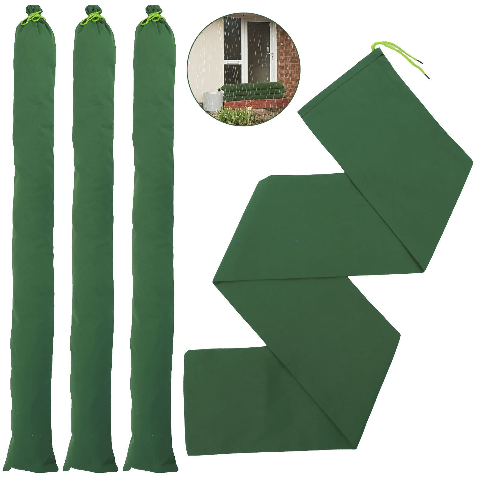 

4/8PCS Long Sand Bags For Flooding Flood Protection Sandbag Tube Elastic Band Reusable Flood Rain Wind Barrier Sand Bag Tube