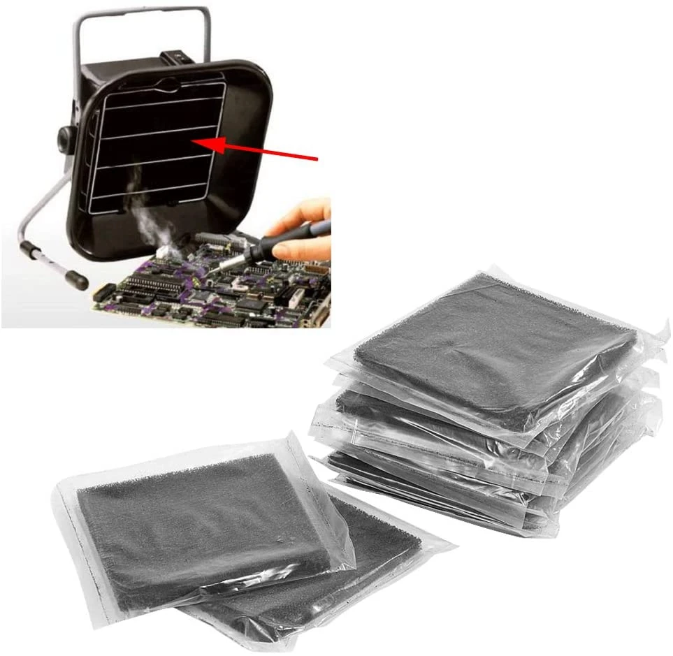 A83G 10Pcs Activated Carbon Sponge Filter Foam Sound-Absorbing Vacuum Cleaner Filter Set Installed in the Smoke Absorber