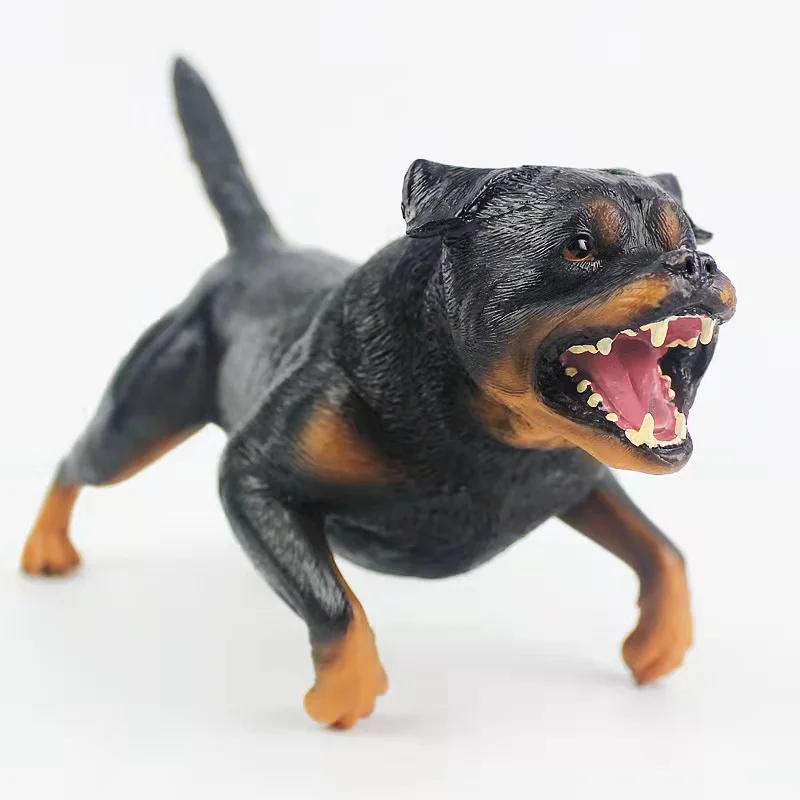 2022 22cm Realistic Wild Animal Rottweiler Pet Dogs Figurines ABS Action Figures Models Collections Educational Toy for Children