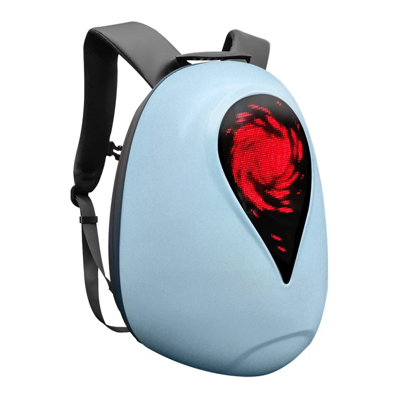 Newest LED Back pack Hard Shell Wireless Connection Remote Control Digital Glowing Message Display Led Rider Bag Backpack