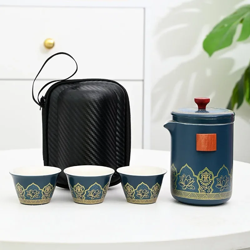 Tea cup set and tea pot kit, home tea making, travel tea set, outdoor portable bag, Chinese tea set supplies,