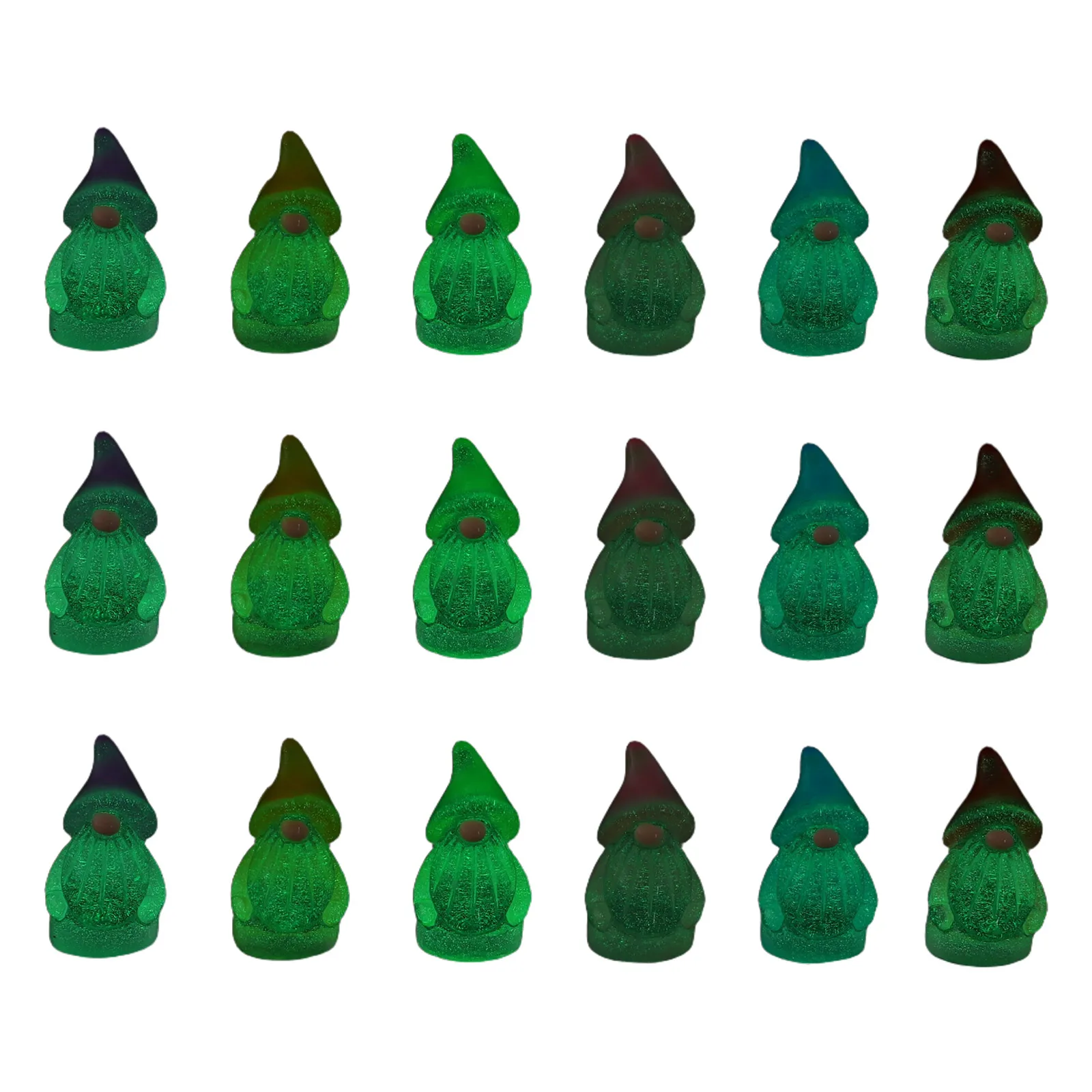 

18pcs Miniature Garden Gnomes Decorative Resin Ornaments for Home Desk Balcony Living Room Glow Safe Creativity