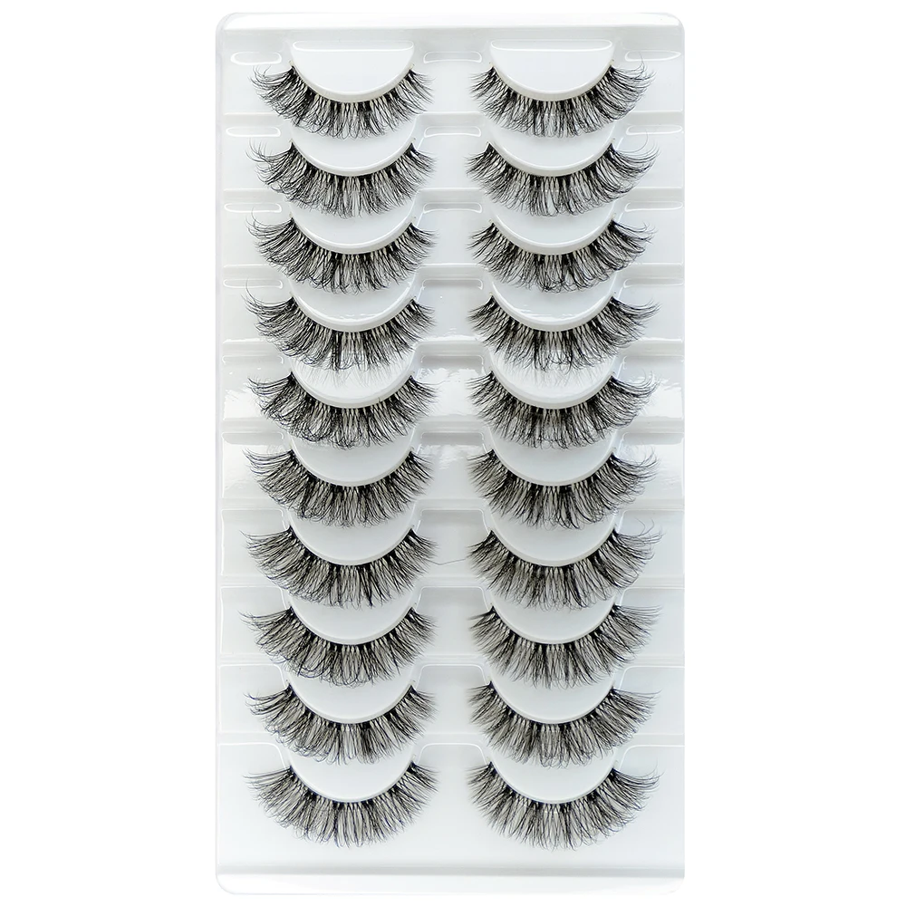 7/10 Pairs Faux Mink Strip Lashes 3D Mink Eyelashes Reusable Fluffy Make Up False Lashes extenstion