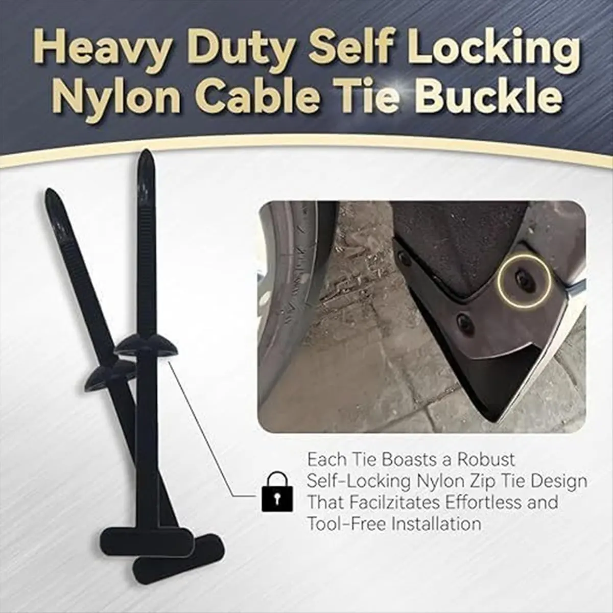 자동차 트렁크 범퍼 수리, 가정 및 차고용 범용 나일론 케이블 타이 버클 자동 고정 나사 100개