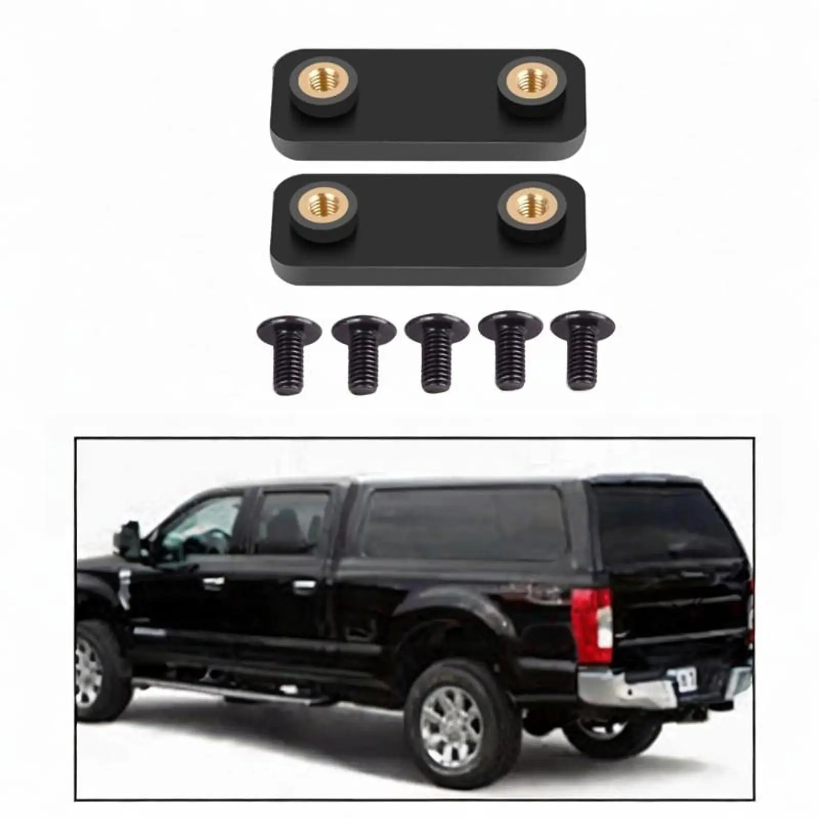 

Truck Cap Rear Door Accessories Durable Plastic Mounting Plate for Compatible 64658 Models Easy Install Black
