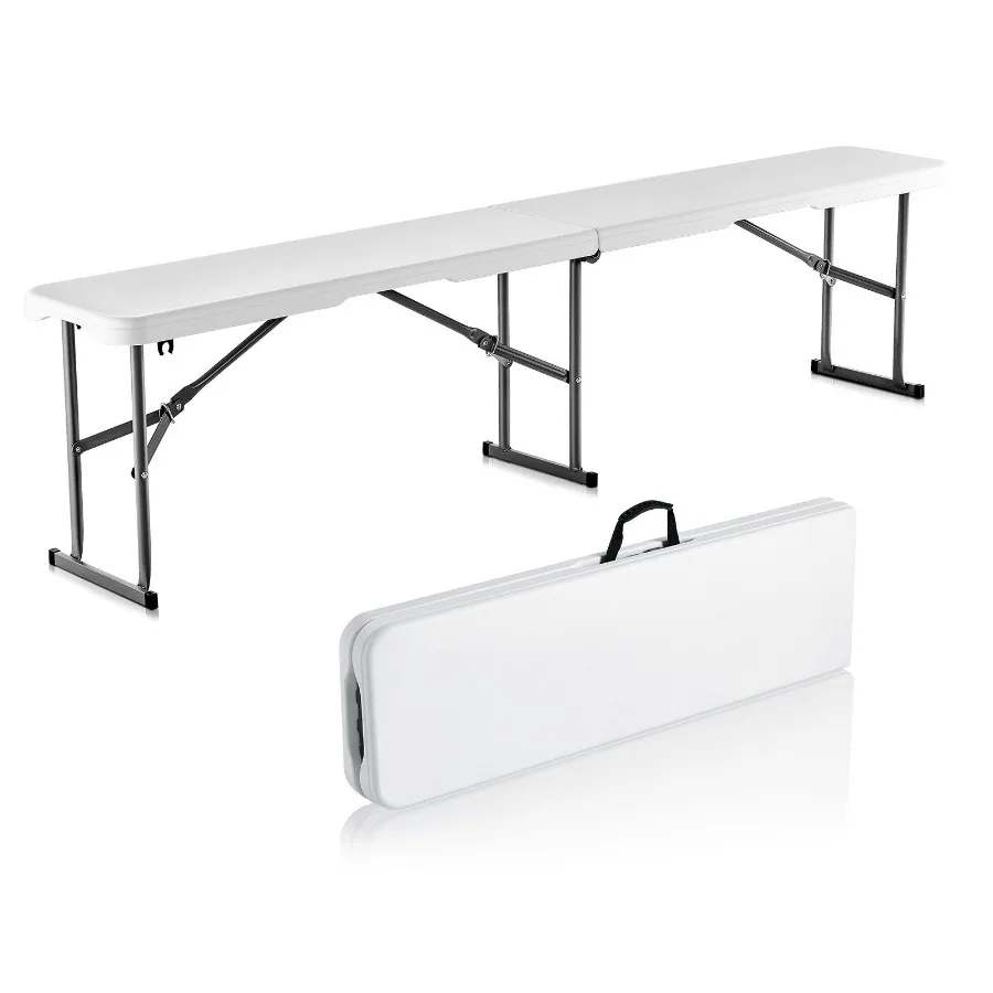 

6FT Plastic Folding Bench Portable Outdoor Bench for Picnic Camping Garden