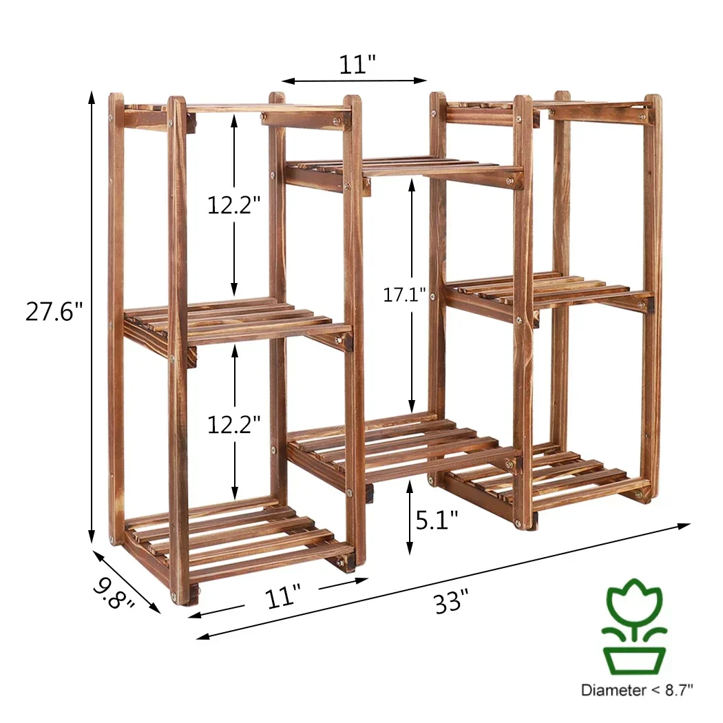 Estante de 8 niveles para jardín, Patio, soporte para plantas, estante para flores, interior y exterior