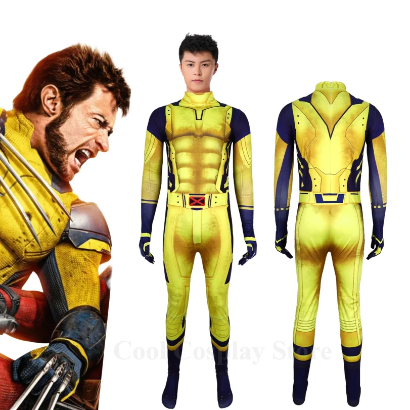 

Мужской и женский наряд на Хэллоуин, костюм для косплея Росомаха, боди зентай с 3D принтом, комбинезон Джеймса Сайтлет, комплект доспехов на плечо