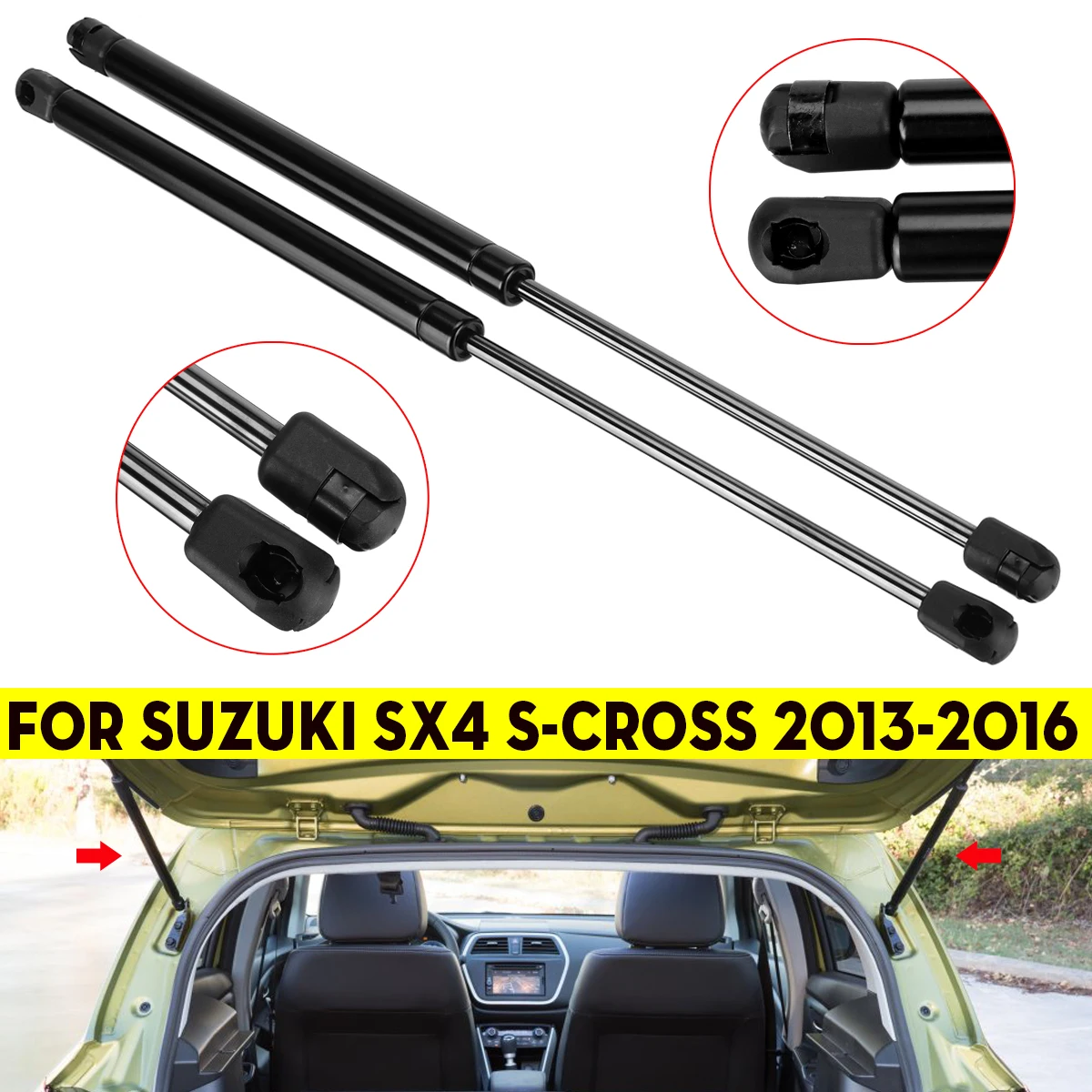 2PCS Rear Trunk Boot Tailgate Lift Support Rods Gas Spring Struts DampersFor Suzuki SX4 S-Cross 2013 2014 2015 2016 2017-2019