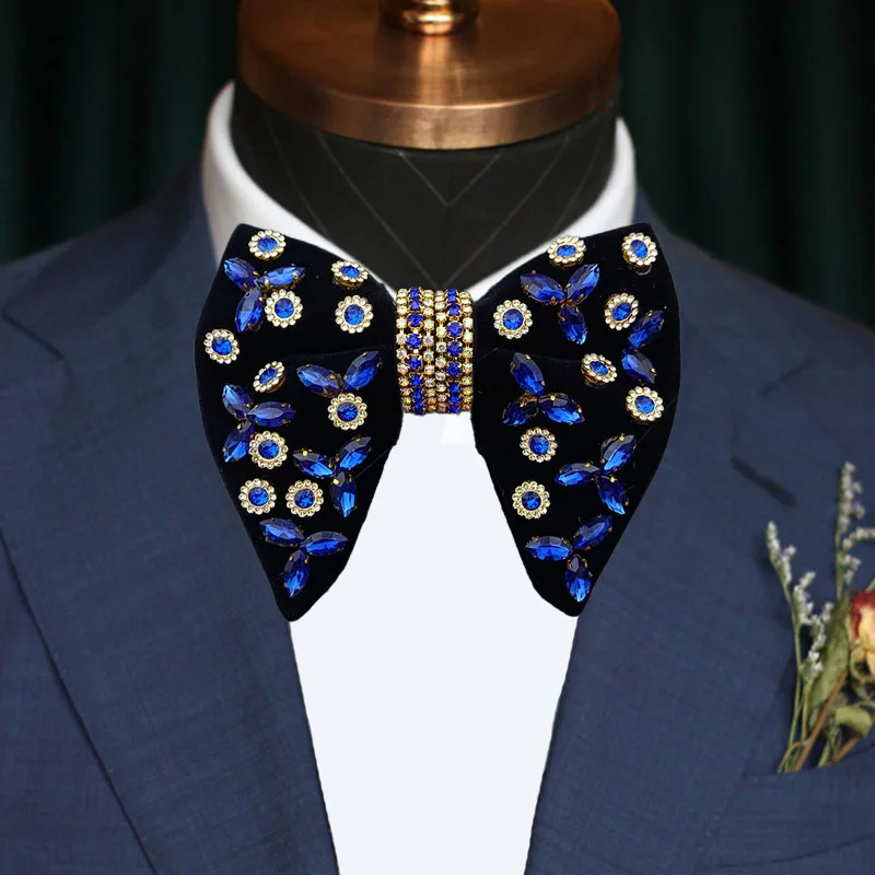 

Bow Tie for Men's Vintage Luxury Original Design Handmade Jewelry Gifts High-end Rhinestones Collar Flower Men Wedding Bow-tie