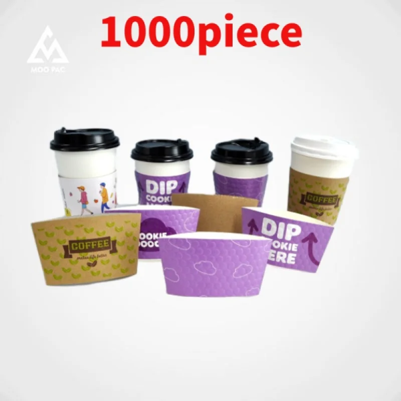 10 00piece.Custom.Paper Cup Sleeve Hot Drink Cup One-Stop Custom Service Cafe And Restaurant Recyclable Take Out Packing