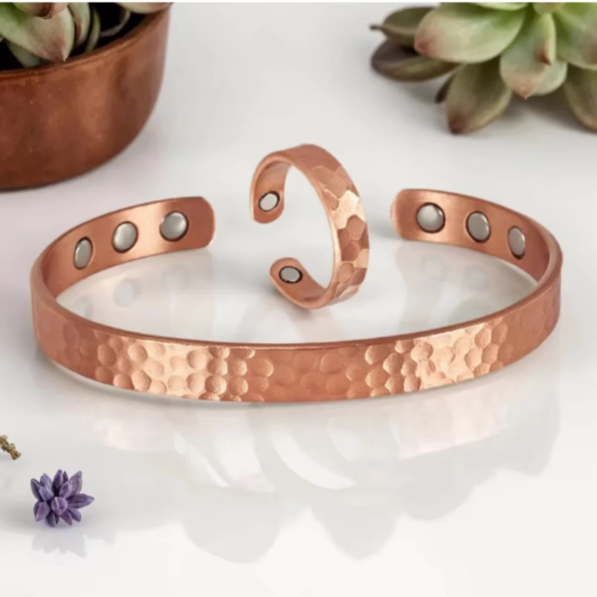 Vintage Copper-Plated Magnetic Couple Bracelet Gift