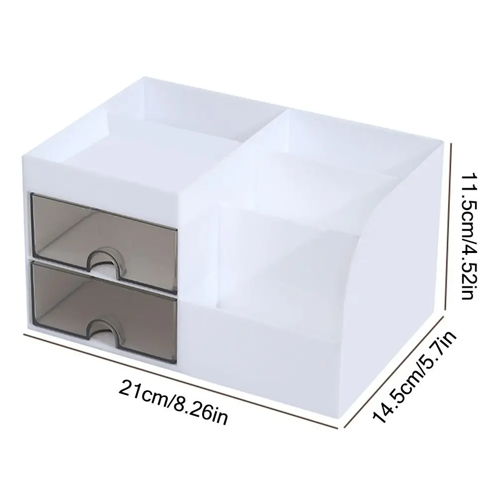 Large-capacity Desk Pen Holder Multi-function with Transparent Drawer Creative Stationery Holders Desktop Storage Tools Organize