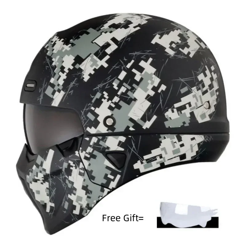 Scorpion Carbon Fiber Pattern Retro Motorcycle Helmet Multi-purpose Combination Moto Personality Half Helmet for Bikers